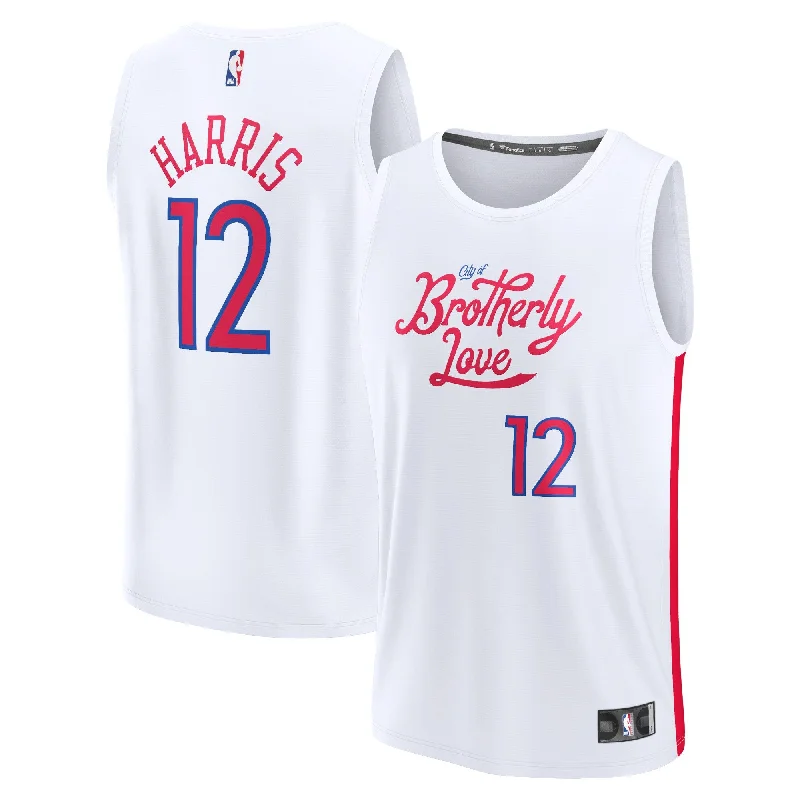 Basketball Jersey For Tournament Play-Tobias Harris Philadelphia 76ers Branded Fastbreak Basketball Jersey - City Edition - White