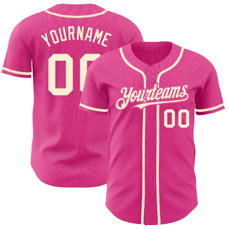 Baseball Jersey For Exclusive Fan Gear-Custom Pink Cream Authentic Baseball Jersey