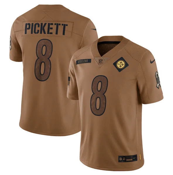 Football Jersey For Streetwear Style-Men's Pittsburgh Steelers #8 Kenny Pickett 2023 Brown Salute To Service Limited Football Stitched Jersey