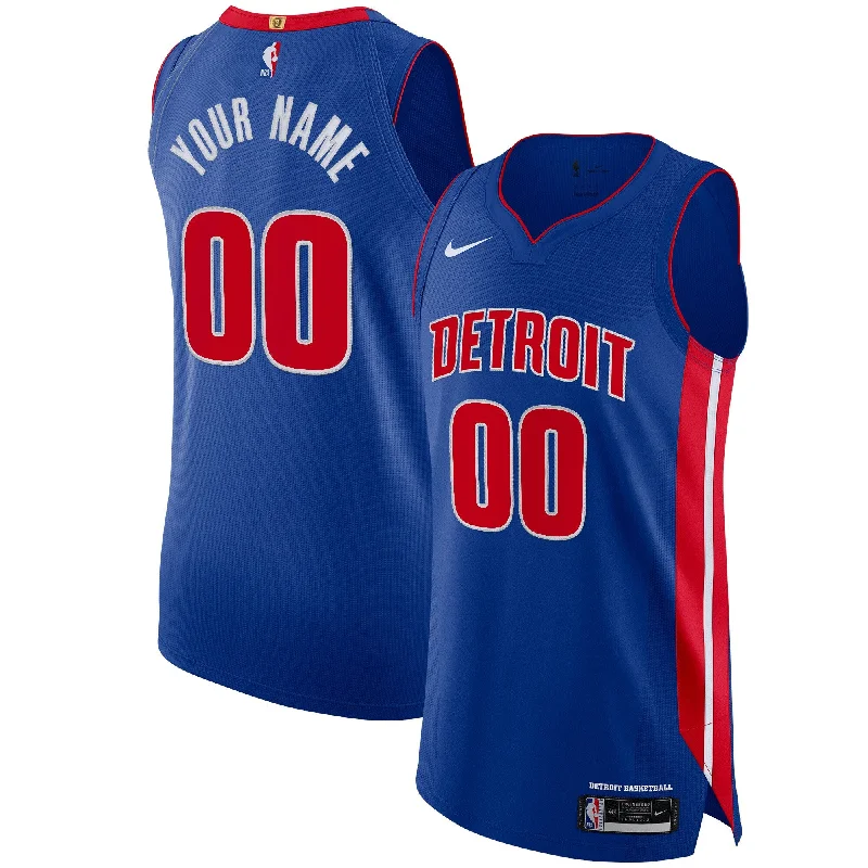 Basketball Jersey For Limited Edition Sales-Detroit Pistons Custom Basketball Jersey Blue - Icon Edition