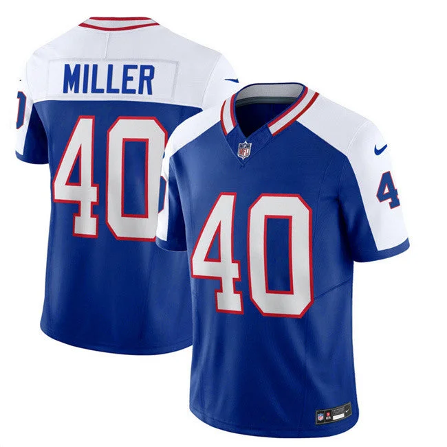 Football Jersey For Fan Recognition Apparel-Men's Buffalo Bills #40 Von Miller Blue/White 2023 F.U.S.E. Throwback Vapor Untouchable Limited Football Stitched Jersey