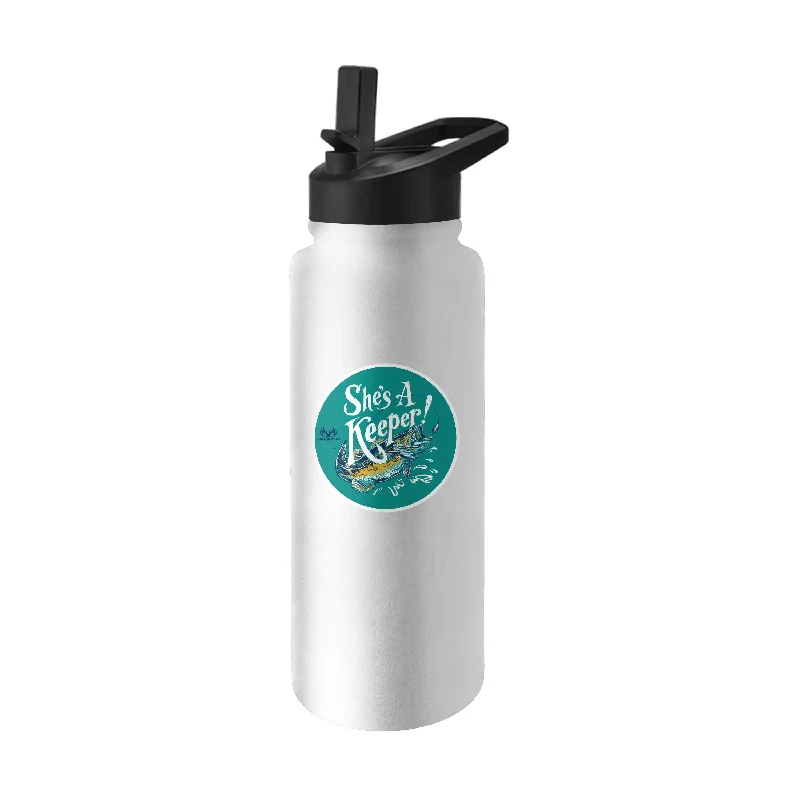 Team Mug For Custom Team Portraits-Shes A Keeper 34oz Quencher Bottle