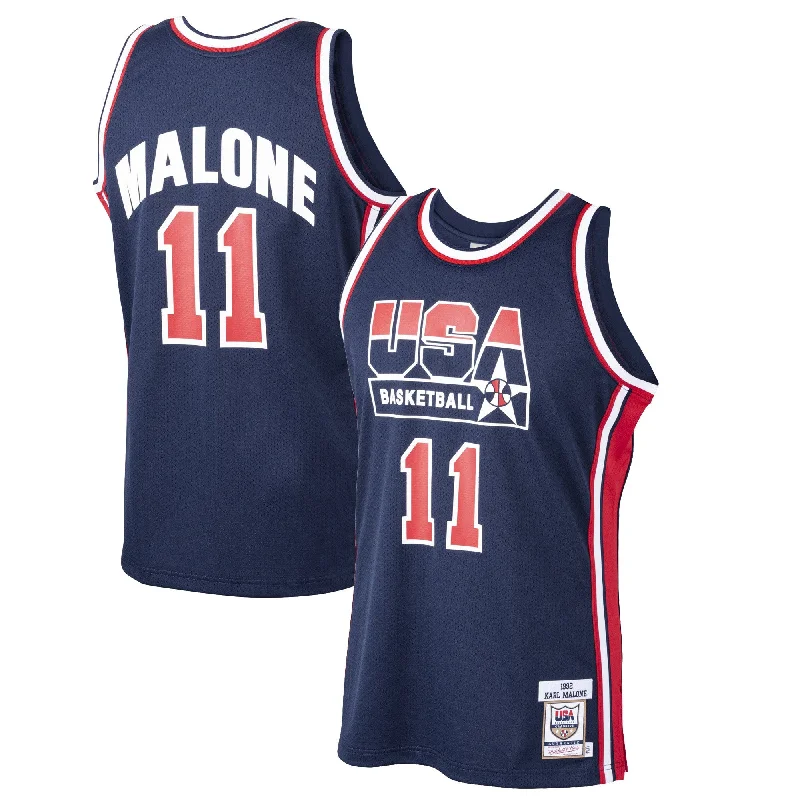 Basketball Jersey For Limited Edition Fan Apparel-Karl Malone Usa Basketball 1992 Dream Team Basketball Jersey - Navy