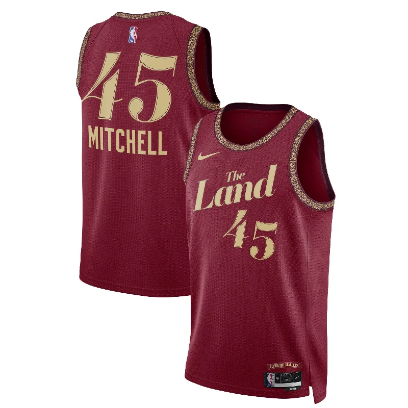 Basketball Jersey For Defensive Players-Donovan Mitchell Cleveland Cavaliers Unisex 2023/24 Swingman Basketball Jersey - Wine - City Edition