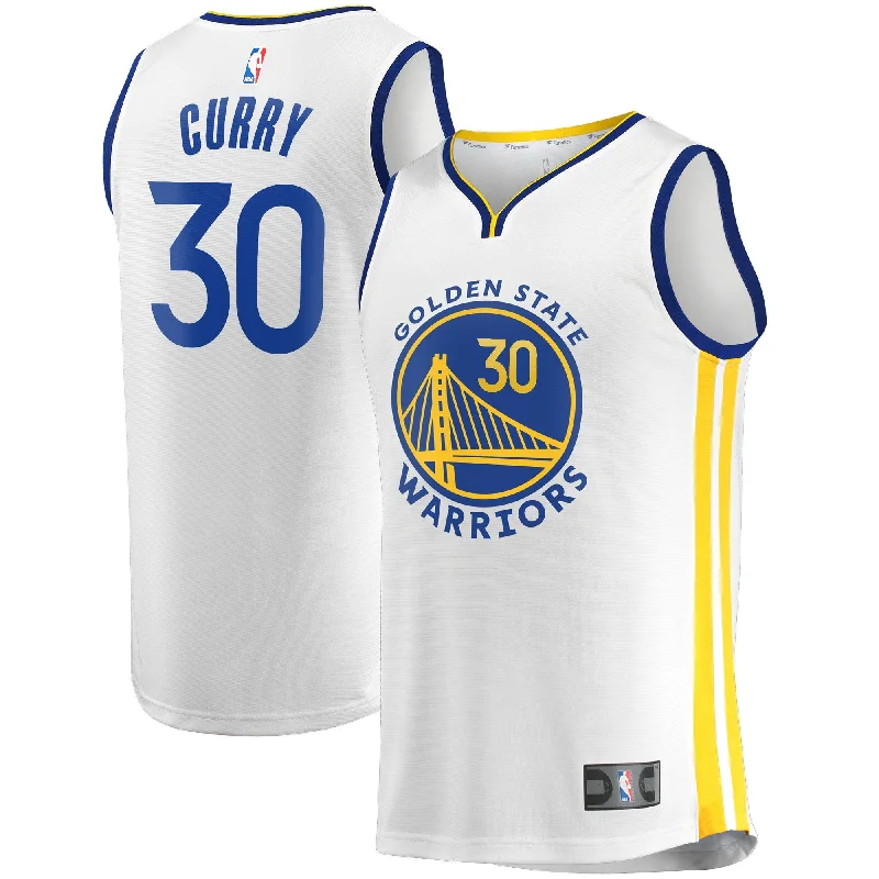 Basketball Jersey For Comfortable Fit-Stephen Curry Golden State Warriors Branded 2022/23 Fast Break Player Basketball Jersey - Association Edition - White