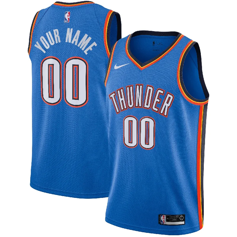 Basketball Jersey For Custom Graphics-Oklahoma City Thunder Custom Swingman Basketball Jersey - Icon Edition - Blue