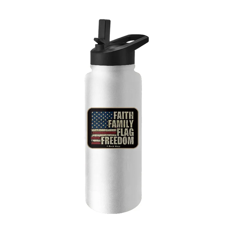 Team Mug For Custom Player Gear-Freedom Flag 34oz Quencher Bottle