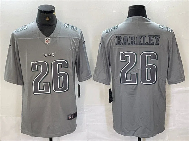 Football Jersey With Moisture-Wicking Technology-Men's Philadelphia Eagles #26 Saquon Barkley Gray Atmosphere Fashion Football Stitched Jersey