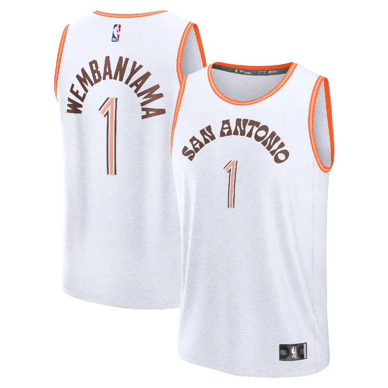 Basketball Jersey For Game Day-Victor Wembanyama San Antonio Spurs Branded Fast Break Basketball Jersey - White - City Edition