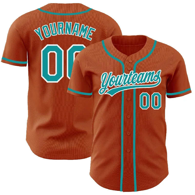 Baseball Jersey For Special Limited Edition-Custom Texas Orange Teal-White Authentic Baseball Jersey