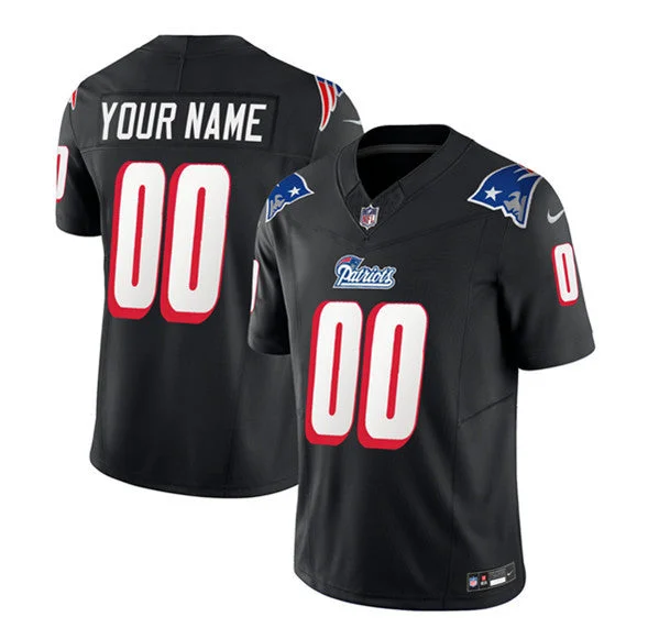 Football Jersey With Custom Team Designs-Men's New England Patriots Active Player Custom Black 2023 F.U.S.E. Throwback Limited Football Stitched Jersey