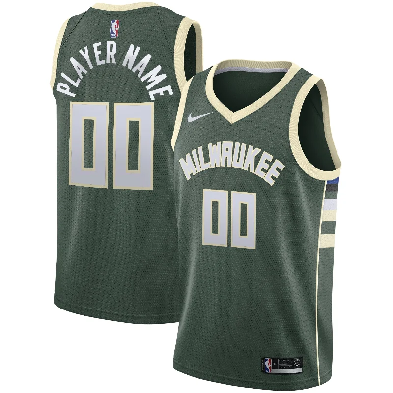 Basketball Jersey For Professional Teams-Milwaukee Bucks Swingman Custom Basketball Jersey Green - Icon Edition