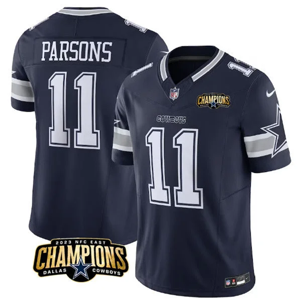 Football Jersey For Event Apparel Customization-Men's Dallas Cowboys #11 Micah Parsons Navy 2023 F.U.S.E. NFC East Champions Patch Football Stitched Jersey