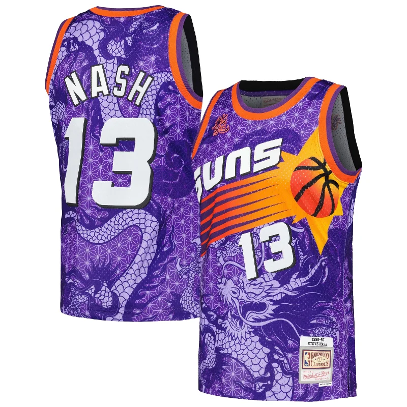 Basketball Jersey For Group Tournament Customization-Steve Nash Phoenix Suns 1996/97 Hardwood Classics Asian Heritage 6.0 Swingman Throwback Player Basketball Jersey - Purple