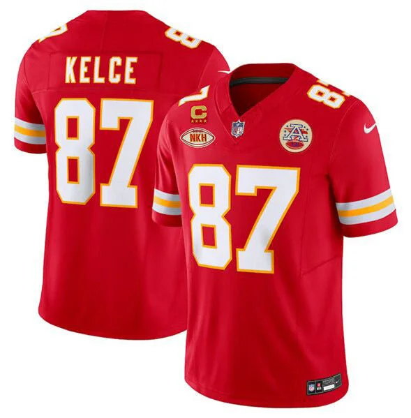 Football Jersey For Local Teams-Men’s Kansas City Chiefs #87 Travis Kelce Red 2024 F.U.S.E. With "NKH" Patch And 4-star C Patch Vapor Untouchable Limited Football Stitched Jersey