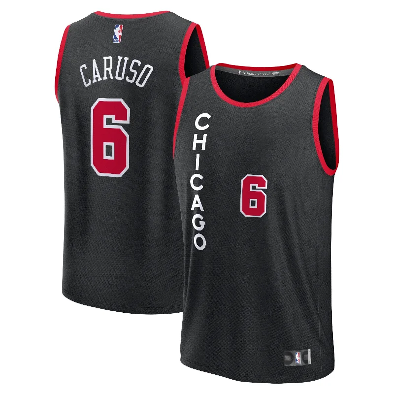 Basketball Jersey For Game Day Wear-Alex Caruso Chicago Bulls Branded Fast Break Basketball Jersey - Black - City Edition