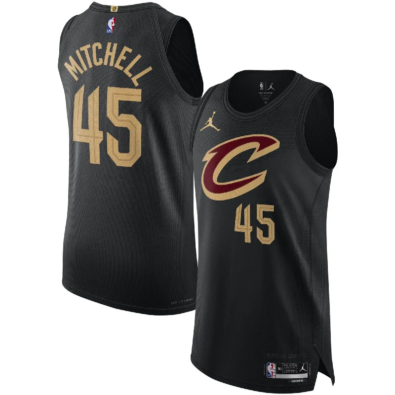 Basketball Jersey For College Event Customization-Donovan Mitchell Cleveland Cavaliers Jordan Brand Player Basketball Jersey - Statement Edition - Black