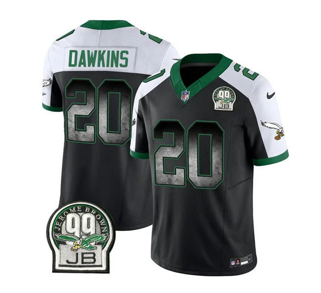 Football Jersey For Professional Team Fan Gear-Men's Philadelphia Eagles #20 Brian Dawkins Black/White 2023 F.U.S.E. Throwback Vapor Untouchable Limited Football Stitched Jersey