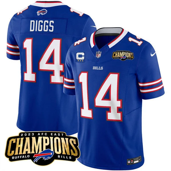 Football Jersey For Fast Players-Men's Buffalo Bills #14 Stefon Diggs Blue 2023 F.U.S.E. AFC East Champions With 3-star C Ptach Football Stitched Jersey