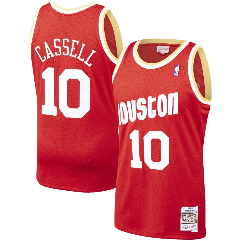 Basketball Jersey For School Spirit Custom Orders-Sam Cassell Houston Rockets 1993/94 Hardwood Classics Swingman Basketball Jersey - Red