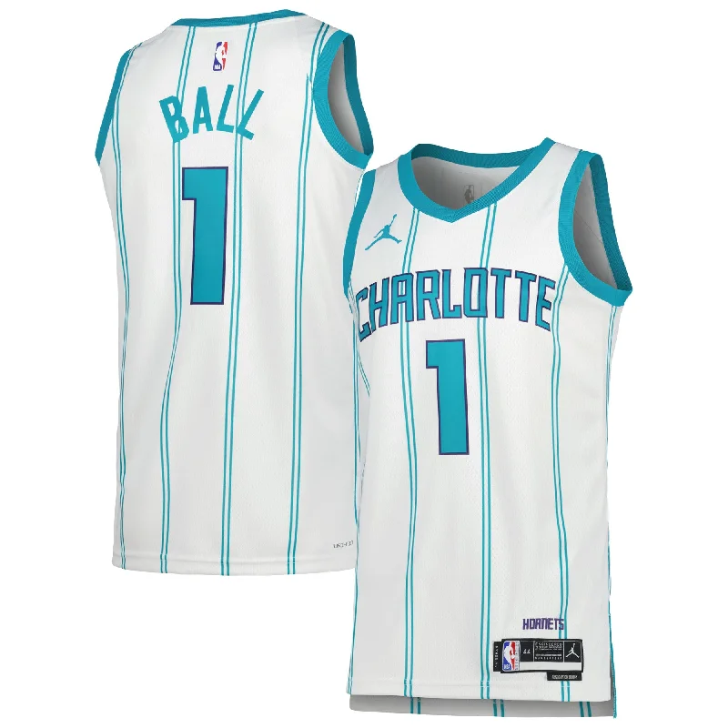 Basketball Jersey For Charity Events-Lamelo Ball Charlotte Hornets Jordan Brand Unisex Swingman Basketball Jersey - Association Edition - White