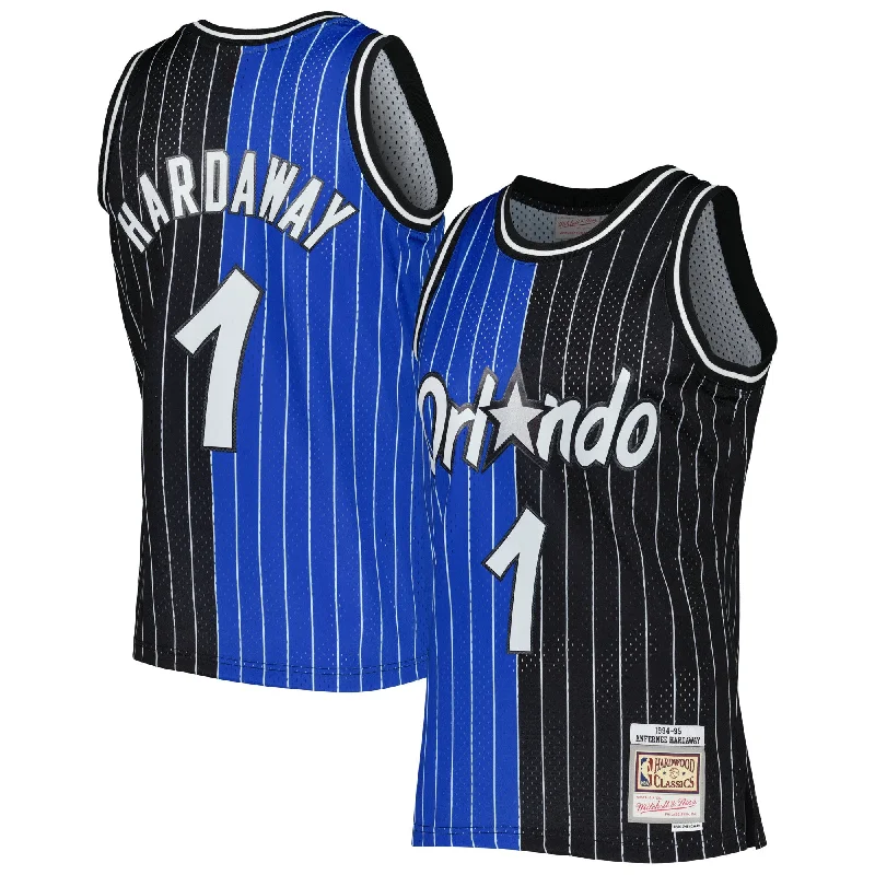 Basketball Jersey For Limited Edition-Penny Hardaway Orlando Magic Hardwood Classics 1994/95 Split Swingman Basketball Jersey - Blue/black