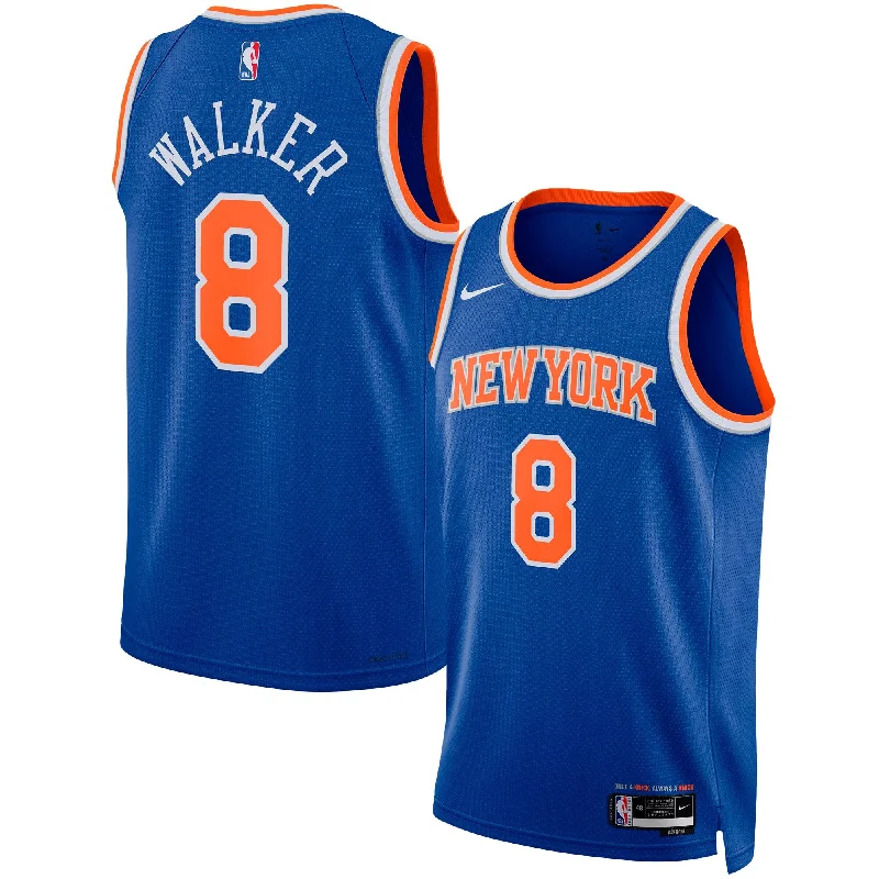 Basketball Jersey For Tournament Merchandise-Kemba Walker New York Knicks Unisex Swingman Basketball Jersey - Icon Edition - Blue