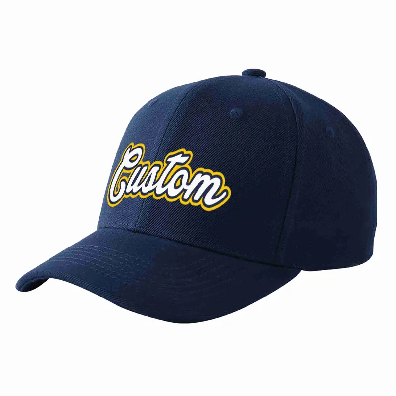 Baseball Cap For Professional Merchandise Customization-Custom Navy White-Navy Curved Eaves Sport Baseball Cap Design for Men/Women/Youth