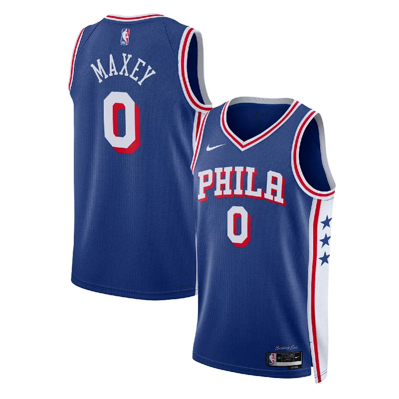 Basketball Jersey For Softball Game Day Customization-Tyrese Maxey Philadelphia 76ers Unisex Swingman Basketball Jersey - Icon Edition - Royal