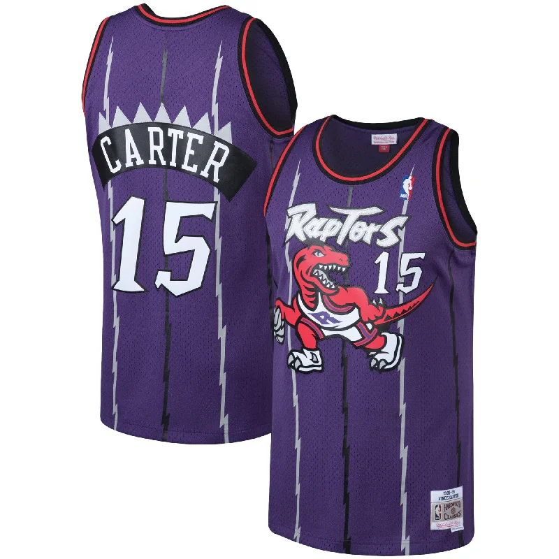 Basketball Jersey For Custom Fan Gear-Vince Carter Toronto Raptors 1998/99 Big & Tall Hardwood Classics Swingman Basketball Jersey - Purple