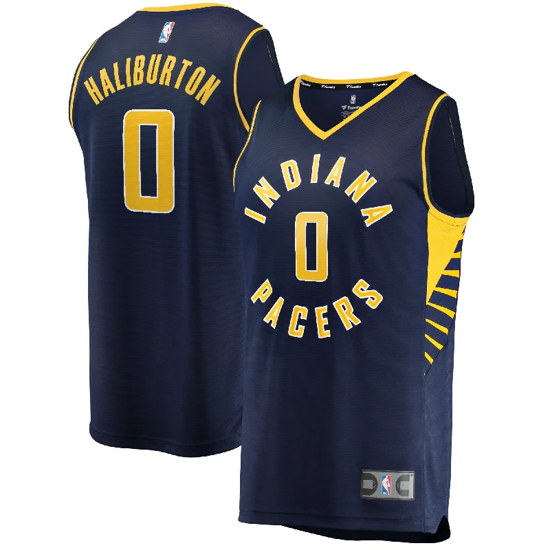 Basketball Jersey For School Fan Gear Customization-Tyrese Haliburton Indiana Pacers Branded 2021/22 Fast Break Basketball Jersey - Icon Edition - Navy