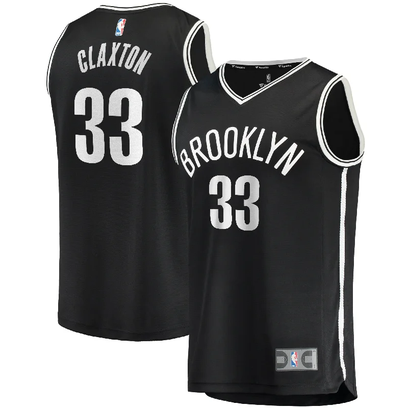 Basketball Jersey For School Custom Apparel-Nicolas Claxton Brooklyn Nets Branded Fast Break Player Basketball Jersey - Icon Edition - Black