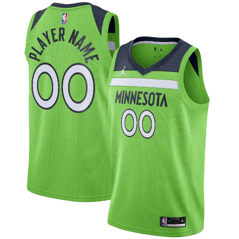 Basketball Jersey For Serious Athletes-Minnesota Timberwolves Jordan Brand Swingman Custom Basketball Jersey - Statement Edition - Green