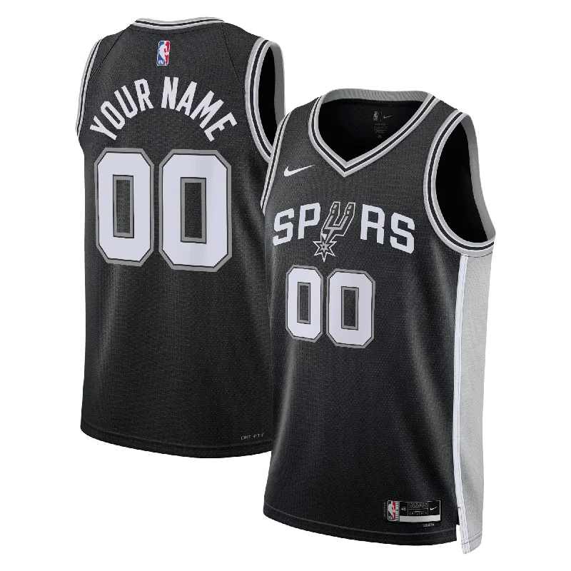 Basketball Jersey For Fans-San Antonio Spurs Unisex Swingman Custom Basketball Jersey Black - Icon Edition