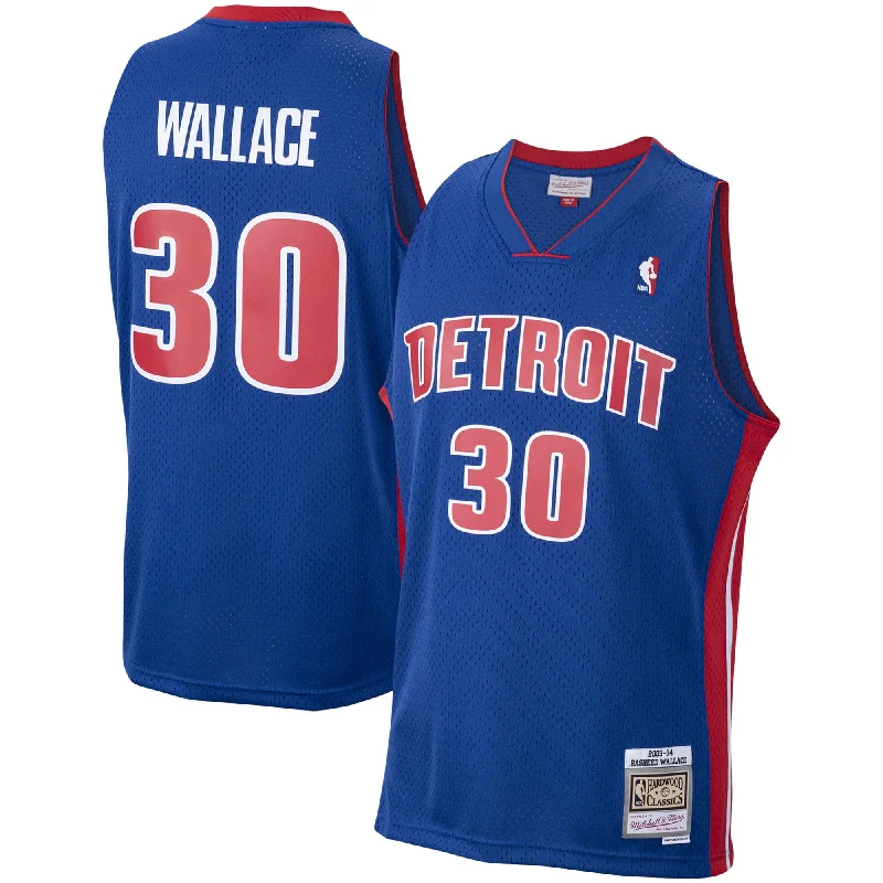 Basketball Jersey For Family Event Customization-Rasheed Wallace Detroit Pistons 2003/04 Hardwood Classics Swingman Basketball Jersey - Royal