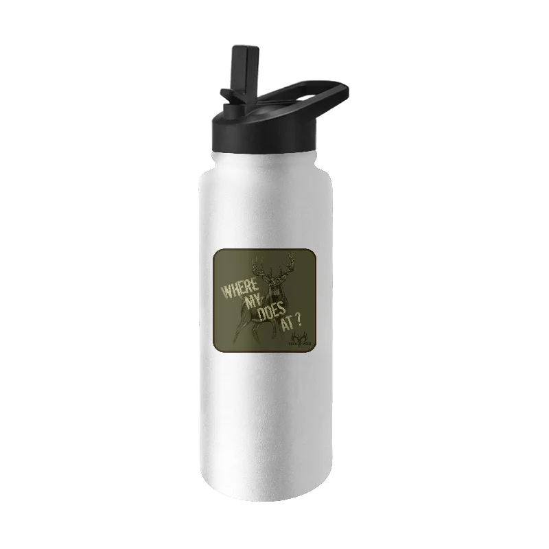 Team Mug For Fan Event Merchandise-Where My Does At 34oz Quencher Bottle