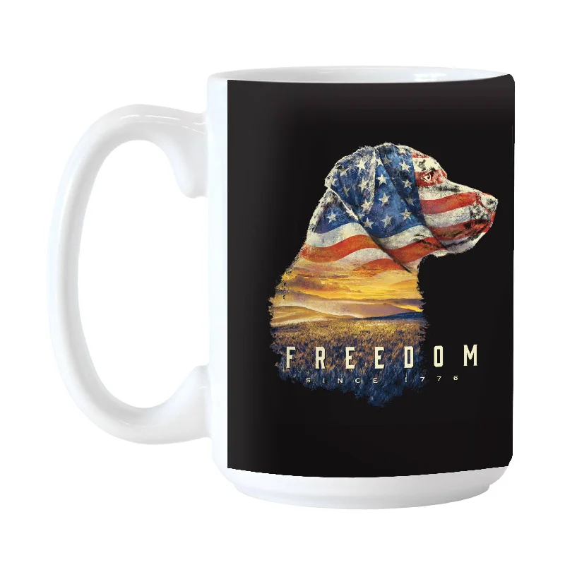 Team Mug For Custom Tournament Apparel-Flag Dog 15oz Sublimated Mug