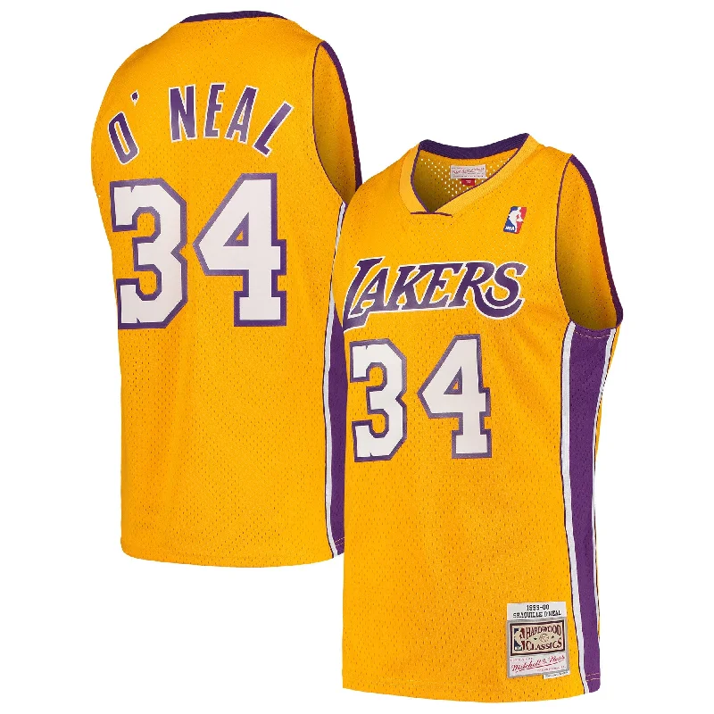 Basketball Jersey For Local Tournament Apparel-Shaquille O'neal Los Angeles Lakers Hardwood Classics Swingman Basketball Jersey - Gold