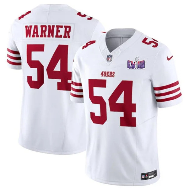 Football Jersey For High-Performance Apparel-Men's San Francisco 49ers #54 Fred Warner White 2023 F.U.S.E. NFC West Champions Patch Football Stitched Jersey