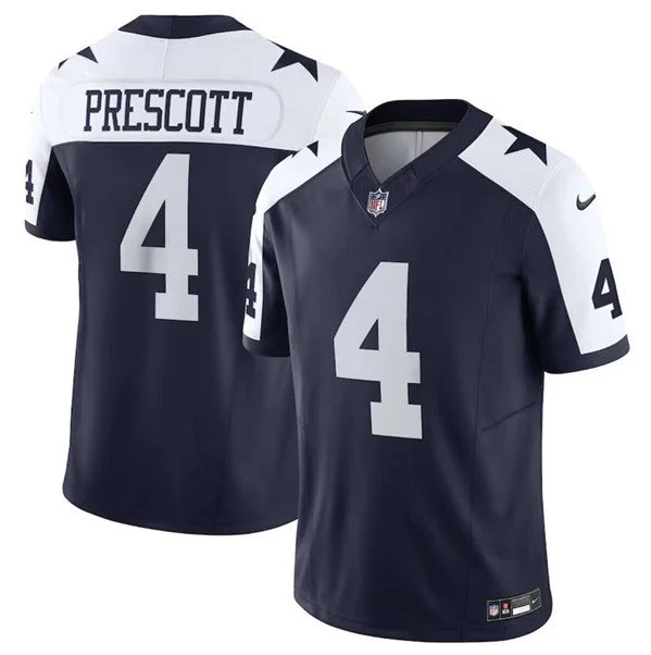 Football Jersey For Signature Family Merchandise-Men's Dallas Cowboys #4 Dak Prescott Navy 2023 F.U.S.E.Thanksgiving Limited Football Stitched Game Jersey