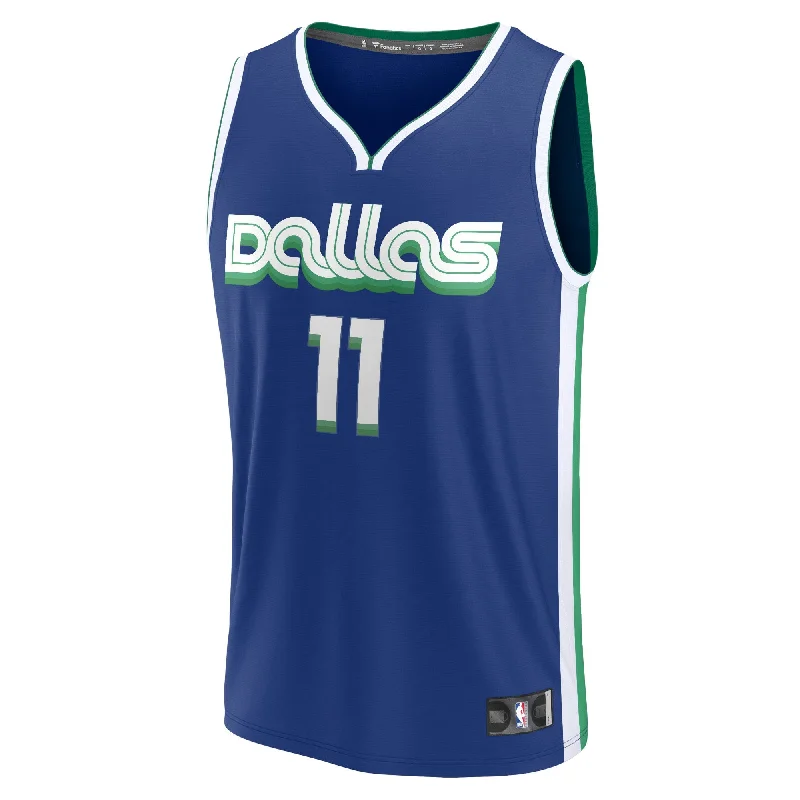 Basketball Jersey With Embroidered Team Logos-Tim Hardaway Jr. Dallas Mavericks Branded Fastbreak Basketball Jersey - City Edition - Blue