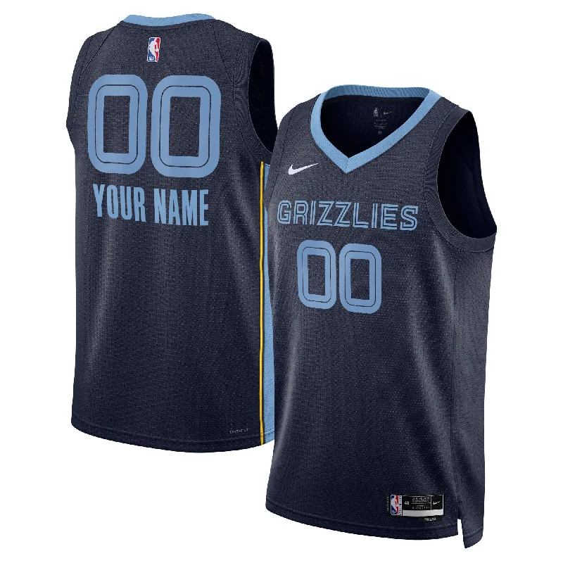 Basketball Jersey For Breathable Mesh-Memphis Grizzlies Unisex Swingman Custom Basketball Jersey Navy - Icon Edition