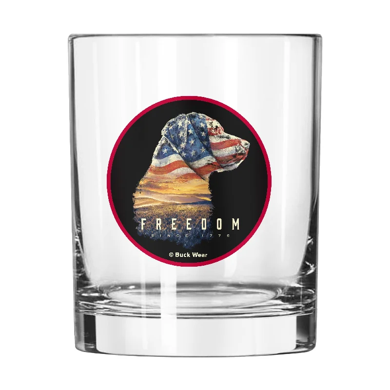 Team Mug For Event Fan Customization-Flag Dog 14oz Rocks Glass