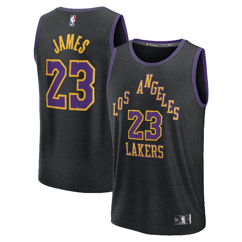 Basketball Jersey For High-Quality Fan Merchandise-Lebron James Los Angeles Lakers Branded Fast Break Basketball Jersey - Black - City Edition