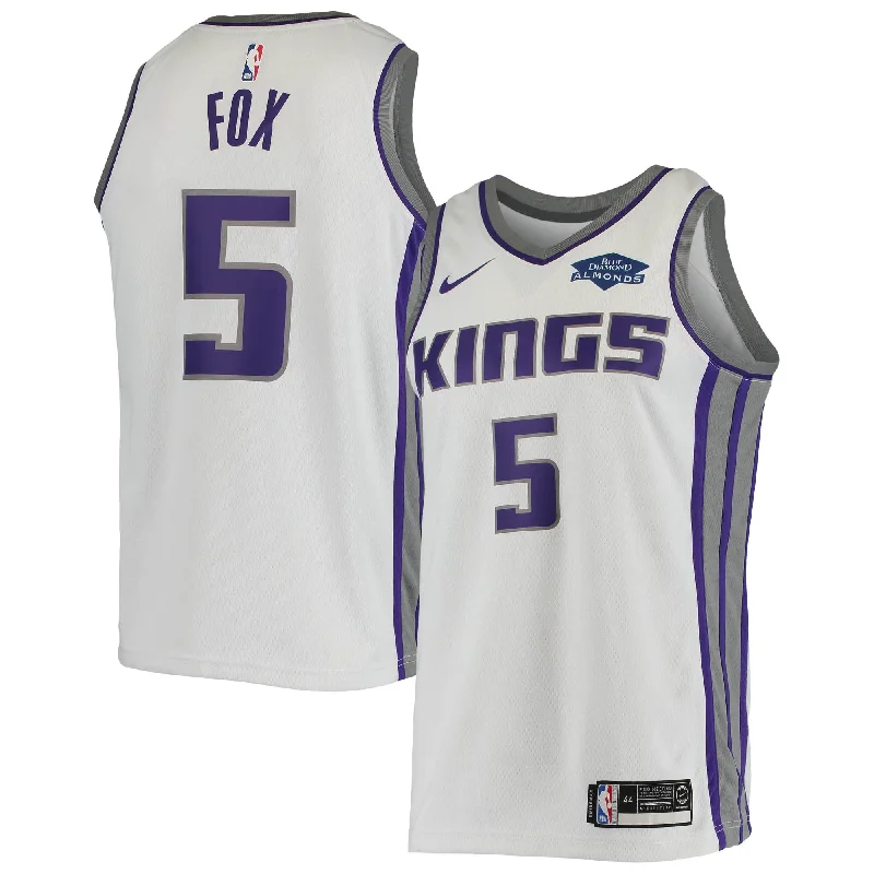 Basketball Jersey For Personalized Event Apparel-De'aaron Fox Sacramento Kings Swingman Player Basketball Jersey - Association Edition - White