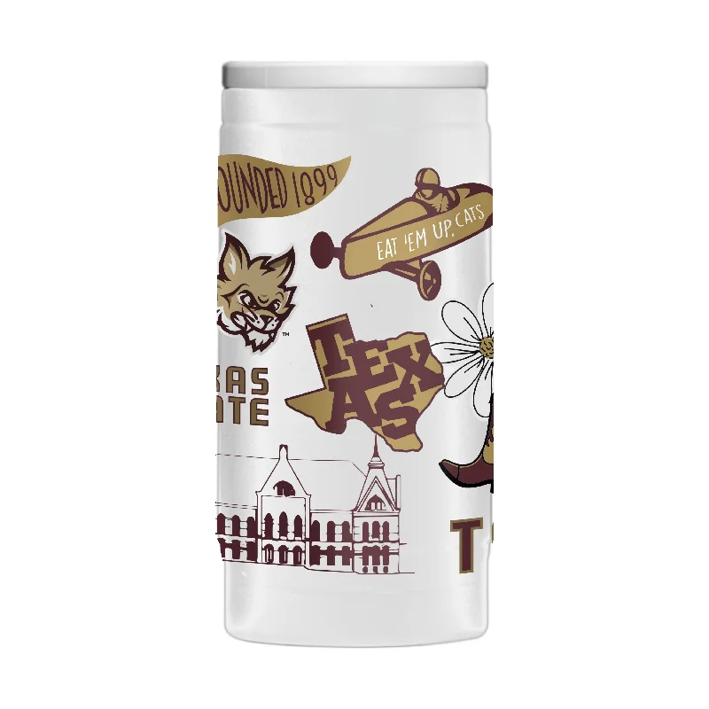 Team Mug For Personalized Limited Edition-Texas State 12oz Native Powder Coat Slim Can Coolie