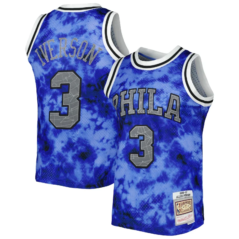 Basketball Jersey For Limited-Time Offers-Allen Iverson Philadelphia 76ers 1996/97 Galaxy Swingman Basketball Jersey - Royal