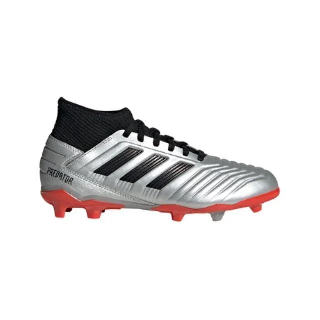 Basketball Shoes With Arch Support-Adidas Predator 19.3 Fg J Ps/Gs-Boys Football Shoes Silver  G25795