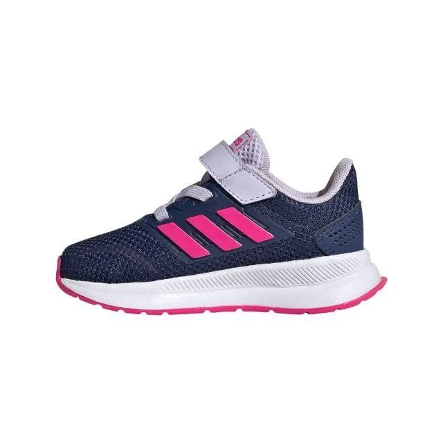 Basketball Shoes For Custom Fan Apparel-Adidas Runfalcon I Infant-Girls Running Shoes Indigo/Pink Eg6154