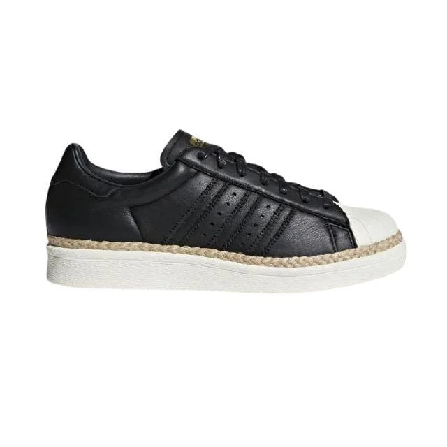 Basketball Shoes With Mid-Cut Design-Adidas Superstar 80S New Bold Women Original Shoes Black /White Cq2365